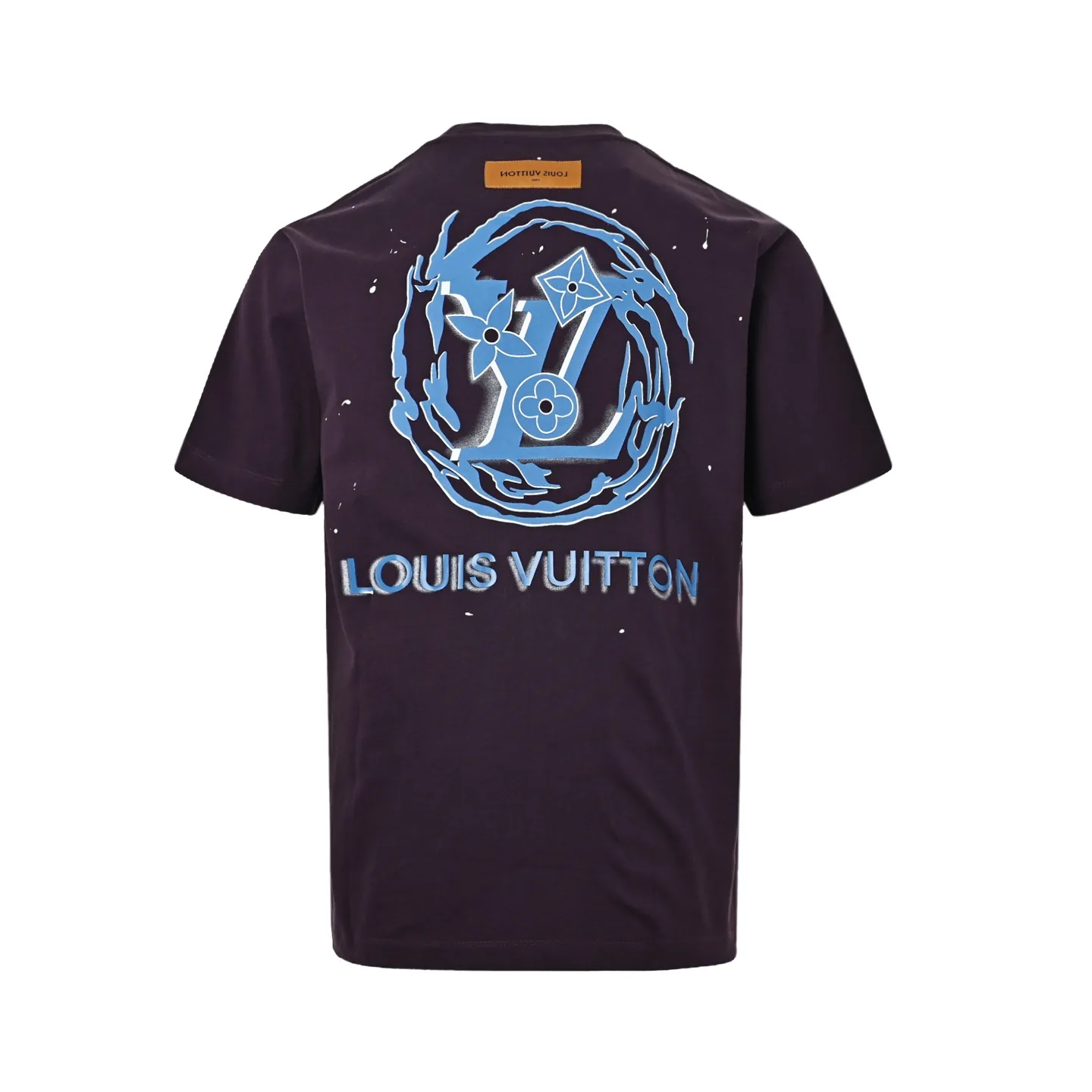 Louis Vuitton/Louis Vuitton blue swirl LV printed inkjet short sleeves